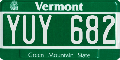 VT license plate YUY682