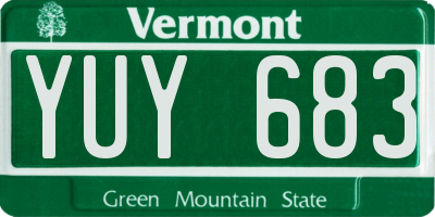 VT license plate YUY683