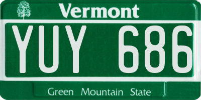VT license plate YUY686