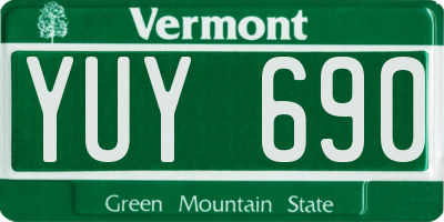VT license plate YUY690