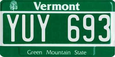 VT license plate YUY693