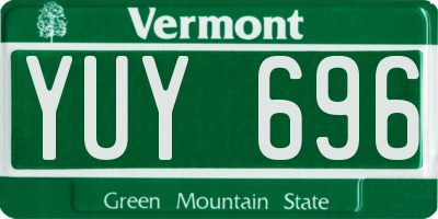 VT license plate YUY696