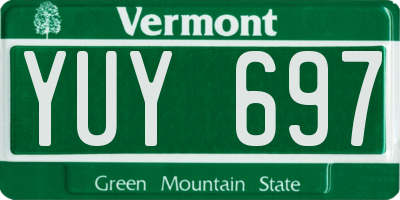 VT license plate YUY697