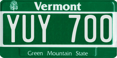VT license plate YUY700