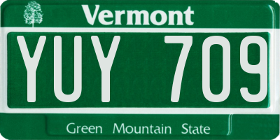 VT license plate YUY709