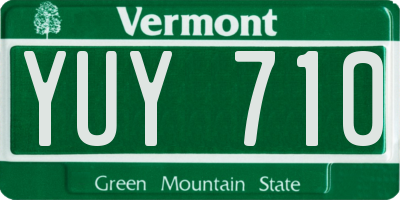 VT license plate YUY710