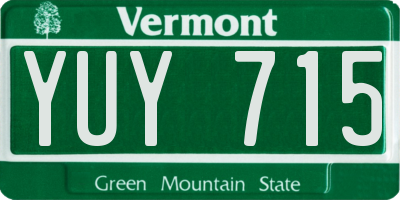 VT license plate YUY715