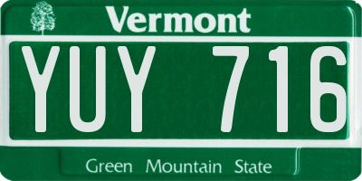 VT license plate YUY716
