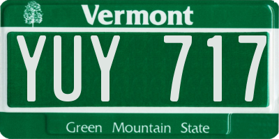 VT license plate YUY717