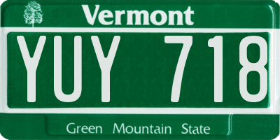 VT license plate YUY718
