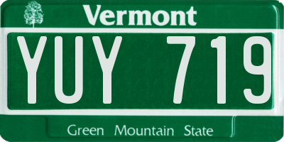 VT license plate YUY719