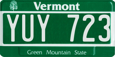 VT license plate YUY723
