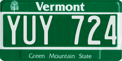 VT license plate YUY724