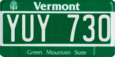 VT license plate YUY730