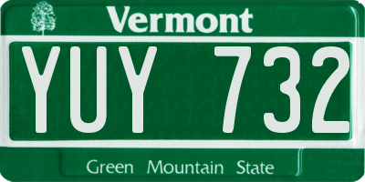 VT license plate YUY732