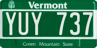 VT license plate YUY737