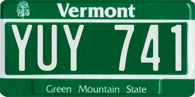 VT license plate YUY741