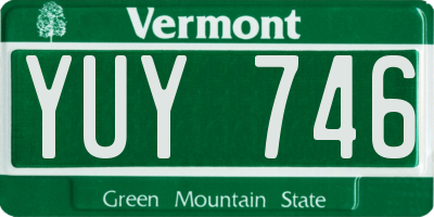 VT license plate YUY746