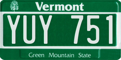 VT license plate YUY751