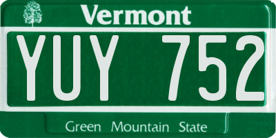 VT license plate YUY752