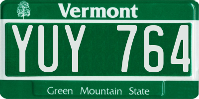 VT license plate YUY764