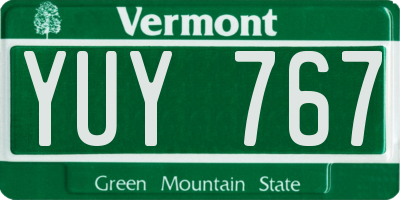 VT license plate YUY767