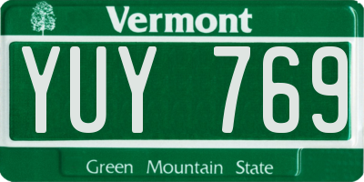 VT license plate YUY769