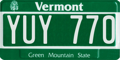 VT license plate YUY770