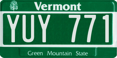 VT license plate YUY771