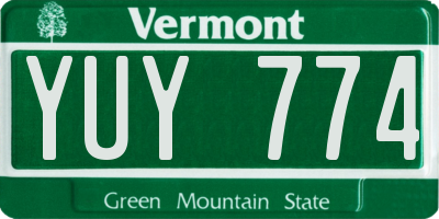 VT license plate YUY774