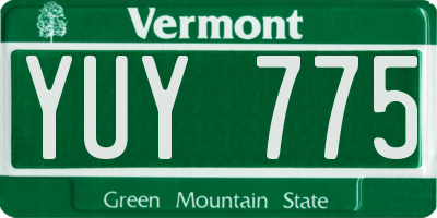 VT license plate YUY775