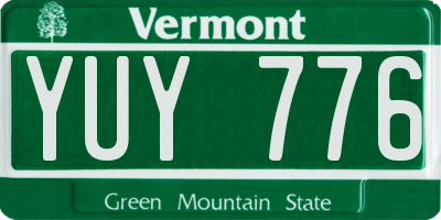VT license plate YUY776