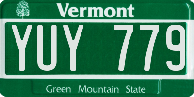 VT license plate YUY779
