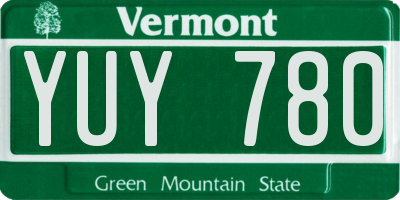 VT license plate YUY780