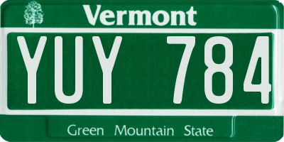 VT license plate YUY784
