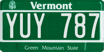 VT license plate YUY787