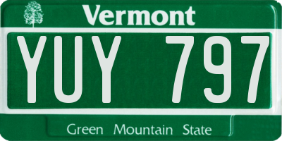 VT license plate YUY797