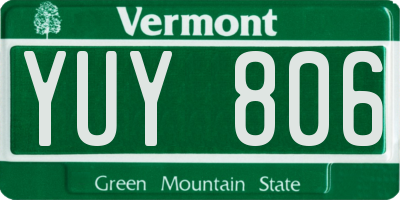 VT license plate YUY806