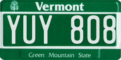 VT license plate YUY808