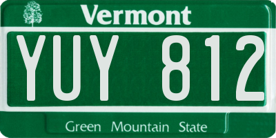 VT license plate YUY812