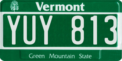 VT license plate YUY813