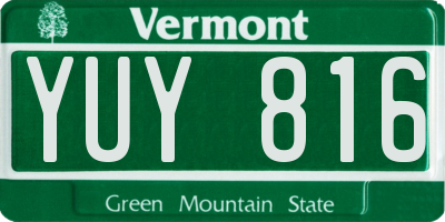 VT license plate YUY816
