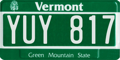 VT license plate YUY817
