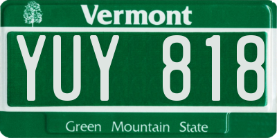 VT license plate YUY818