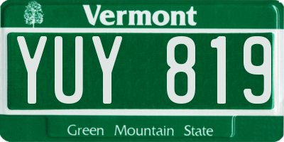 VT license plate YUY819