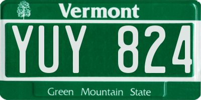 VT license plate YUY824