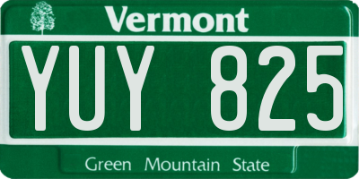 VT license plate YUY825
