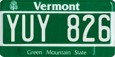 VT license plate YUY826