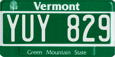 VT license plate YUY829