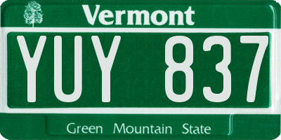 VT license plate YUY837